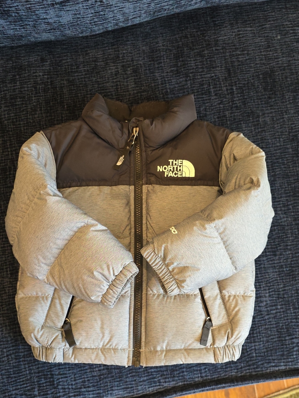 The North Face Kids Two-Tone Black and Light Gray Puffer Jacket